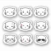 Kawaii Cat Emoji 2 シール (正面)