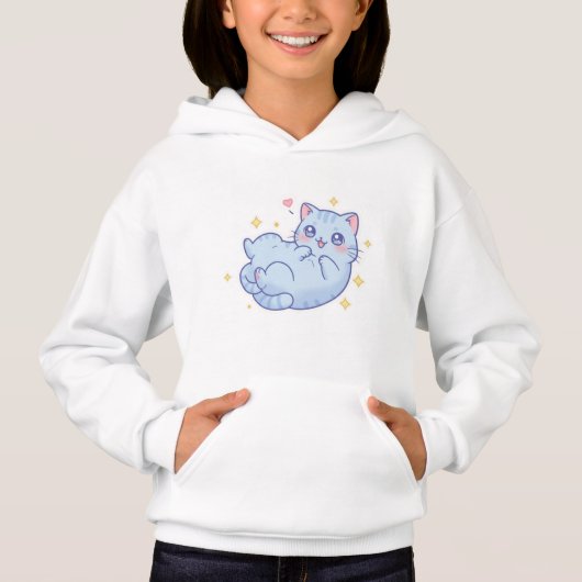 Kawaii Cat Hoodie - Playful Vibes! (正面)