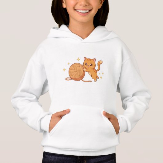 Kawaii Cat Hoodie - Yarn Party! 🧶😹 (正面)