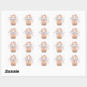 Kawaii Cat in Boba Cup Sticker – So Cute! スクエアシール (シート)