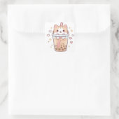 Kawaii Cat in Boba Cup Sticker – So Cute! スクエアシール (バッグ)