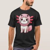 Kawaii Cat Kitten Axolotl Costume Tシャツ (正面)