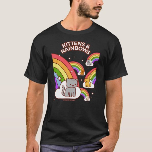 Kawaii Cat - KITTENS & RAINBOWS Tシャツ (正面)