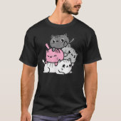 Kawaii Cat Pile Demigirl Pride Tシャツ (正面)