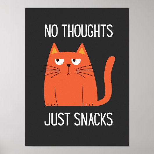 Kawaii Cat Snack Mood Graphic Tee ポスター (正面)