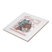Kawaii Cat with Chocolate Milk – Japanese Pop Art  タイル (側面)