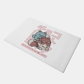 Kawaii Cat with Chocolate Milk – Japanese Pop Art  ドアマット (アングル)