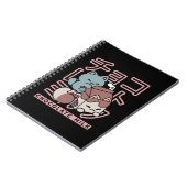 Kawaii Cat with Chocolate Milk – Japanese Pop Art  ノートブック (左側)