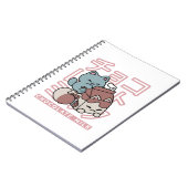 Kawaii Cat with Chocolate Milk – Japanese Pop Art ノートブック (左側)