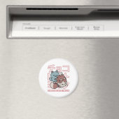 Kawaii Cat with Chocolate Milk – Japanese Pop Art  マグネット (インサイチュ (食洗機))