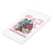 Kawaii Cat with Chocolate Milk – Japanese Pop Art マグネット (左側)