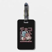 Kawaii Cat with Chocolate Milk – Japanese Pop Art  ラゲッジタグ (裏面縦)