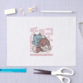 Kawaii Cat with Chocolate Milk – Japanese Pop Art  薄葉紙 (クラフト)