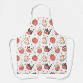 Kawaii Cats and Strawberries Apron エプロン (正面)