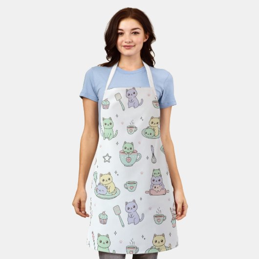 Kawaii Cats Baking Fun Apron エプロン (着用した状態)