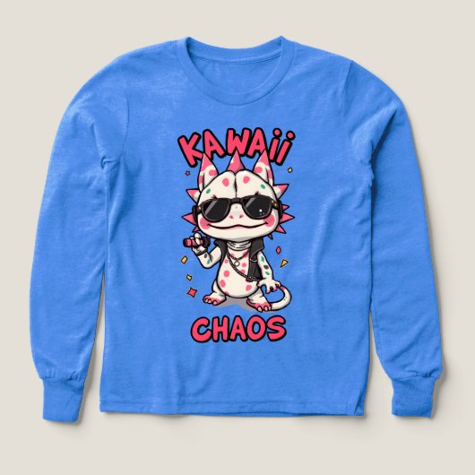 Kawaii Chaos Cool Axolotl Sunglasses LeatherJacket (デザイン正面)
