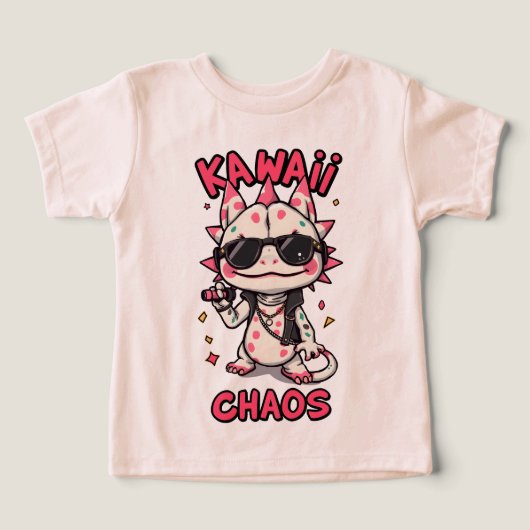 Kawaii Chaos Cool Axolotl Sunglasses LeatherJacket (デザイン正面)