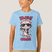 Kawaii Chaos Cool Axolotl Sunglasses LeatherJacket Tシャツ (正面)