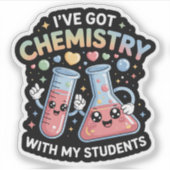 Kawaii Chemistry Teacher – Cute Beaker & Test Tube シール (正面)