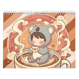 Kawaii Chibi Koala Adventure Yearly Desk Calendar カレンダー
