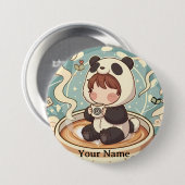 Kawaii Chibi Panda Button Pin Badge 缶バッジ (正面&裏面)