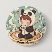 Kawaii Chibi Panda Button Pin Badge 缶バッジ (正面)