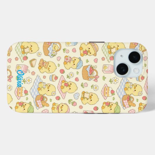 Kawaii Chicken Picnic Pattern Phone Case Case-Mate iPhoneケース (裏面 (横))