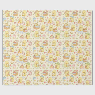Kawaii Chicken Picnic Pattern Wrapping Paper ラッピングペーパー