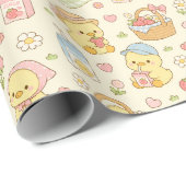 Kawaii Chicken Picnic Pattern Wrapping Paper ラッピングペーパー (ロールコーナー)