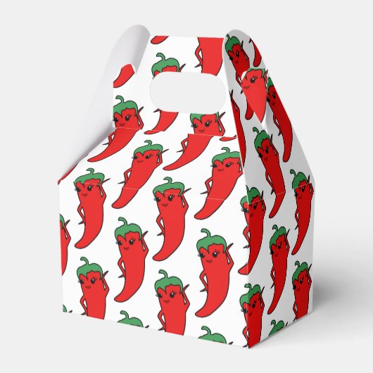 Kawaii Chili Pepper Drawing Pattern フェイバーボックス (正面サイド)