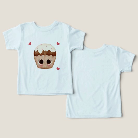 Kawaii Chocolate Cupcake ToddlerT-Shirt (デザイン正面&裏面)