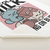 Kawaii Chocolate Milk Cat – Cozy Drink & Cuteness  シェルパブランケット (3/4)