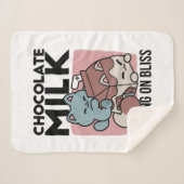 Kawaii Chocolate Milk Cat – Cozy Drink & Cuteness  シェルパブランケット (正面(横))