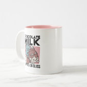 Kawaii Chocolate Milk Cat – Cozy Drink & Cuteness  ツートーンマグカップ (正面左)
