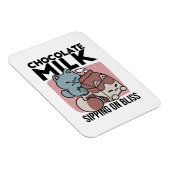 Kawaii Chocolate Milk Cat – Cozy Drink & Cuteness  マグネット (右側)