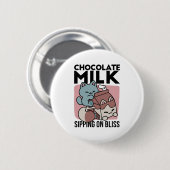 Kawaii Chocolate Milk Cat – Cozy Drink & Cuteness 缶バッジ (正面&裏面)