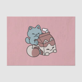 Kawaii Chocolate Milk Cat – Cozy Drink & Cuteness  薄葉紙
