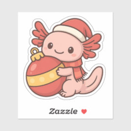 Kawaii Christmas Axolotl Sticker Ornament シール
