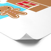 Kawaii Christmas Gingerbread House ポスター (角)