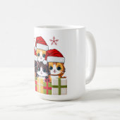 Kawaii Christmas kitten in Santa Hats T-Shirt コーヒーマグカップ (正面右)