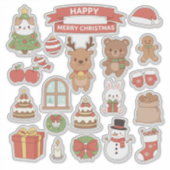 Kawaii Christmas Sticker Bomb Phone Case | Cute Ca シール (正面)