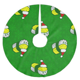 kawaii christmas tamago sushi santa snowflake ブラッシュドポリエステルツリースカート