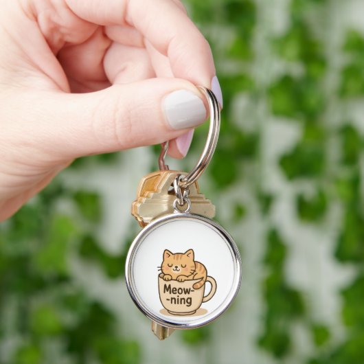 Kawaii Coffee Cat Keychain キーホルダー (手)