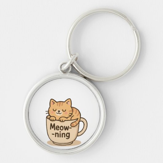Kawaii Coffee Cat Keychain キーホルダー (正面)
