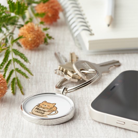 Kawaii Coffee Cat Keychain キーホルダー (側面)