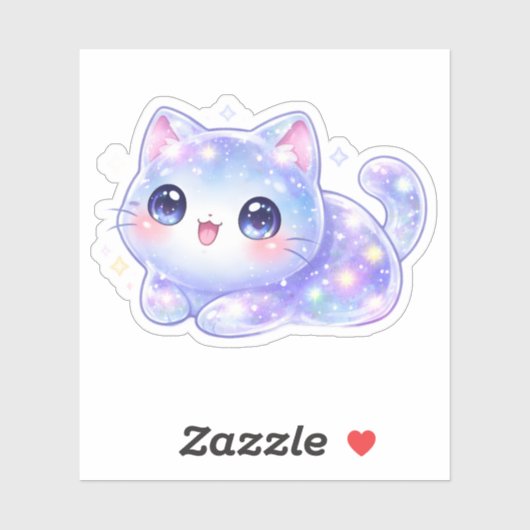 Kawaii Cosmic Cat Vinyl Sticker シール (シート)