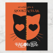 Kawaii Creepy Cute Cat Spooktacular Halloween ワインラベル (シングルラベル)