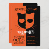 Kawaii Creepy Cute Cat Spooktacular Halloween 招待状 (正面/裏面)