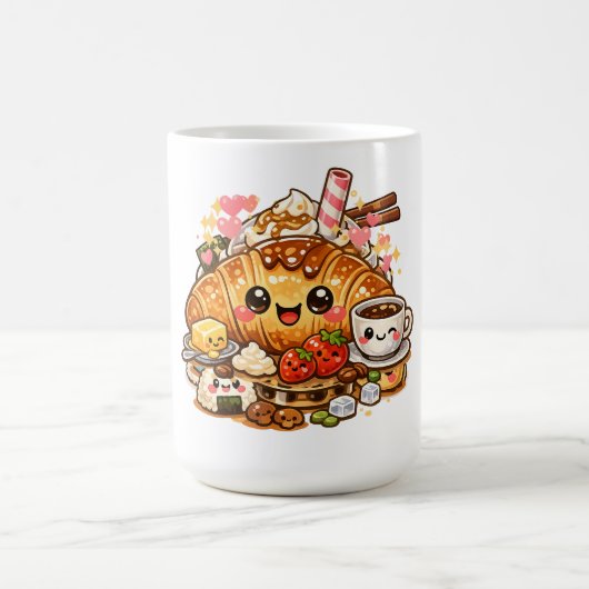 Kawaii Croissant Breakfast Mug コーヒーマグカップ (中央)