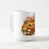 Kawaii Croissant Breakfast Mug コーヒーマグカップ (正面左)